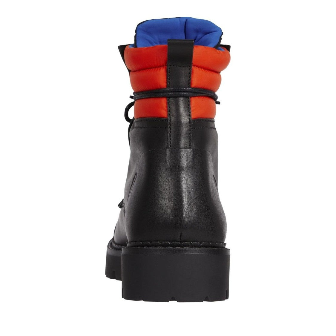 Tommy Jeans Black Bold Padded Collar Leather Boots