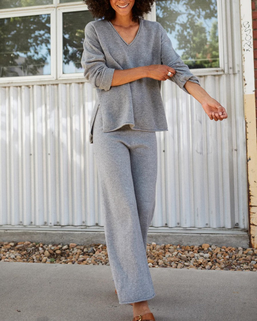 Outerknown Relaxed V-Neck Sweater With Drop Shoulders