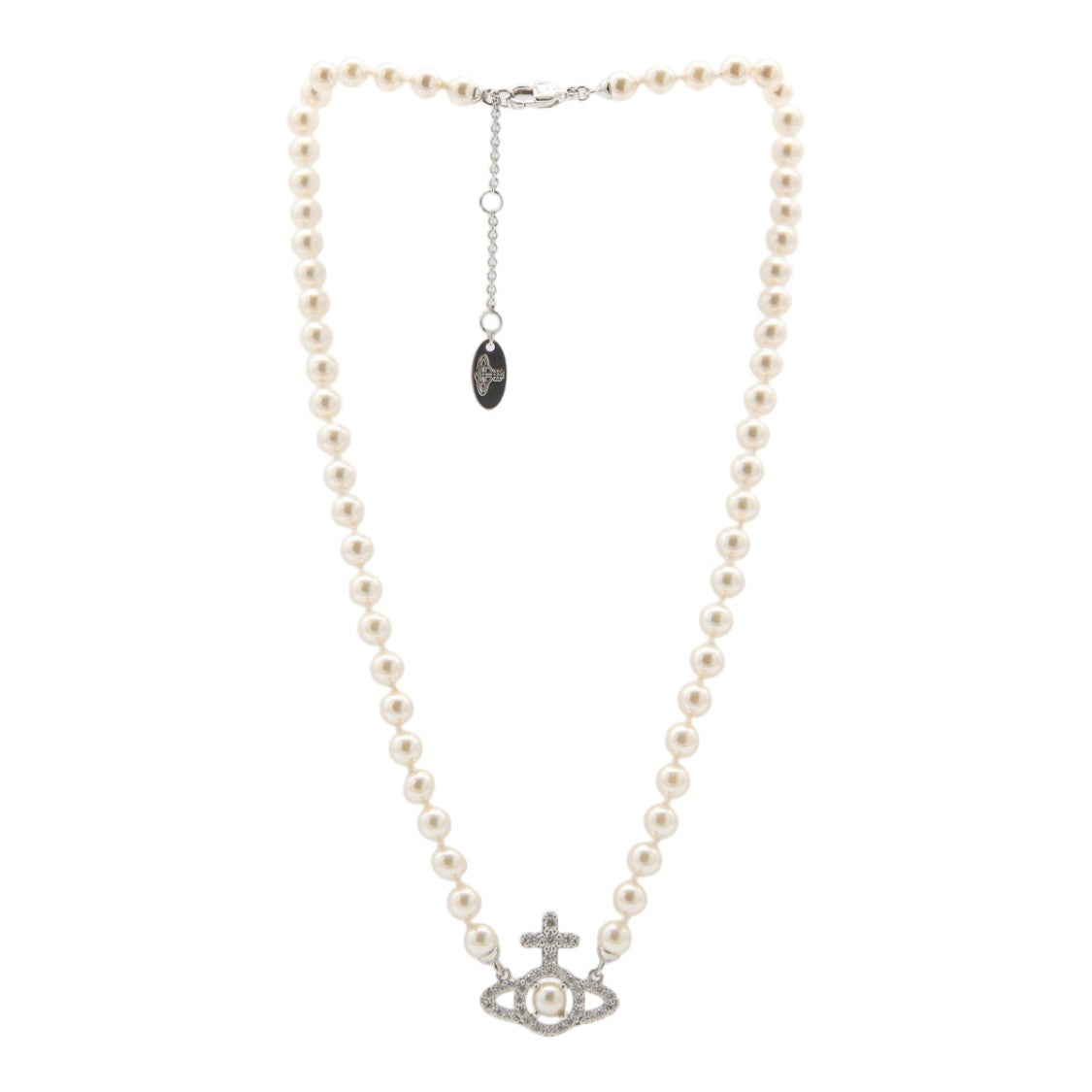 Vivienne Westwood Round Pearl Necklace With Central Orb Pendant