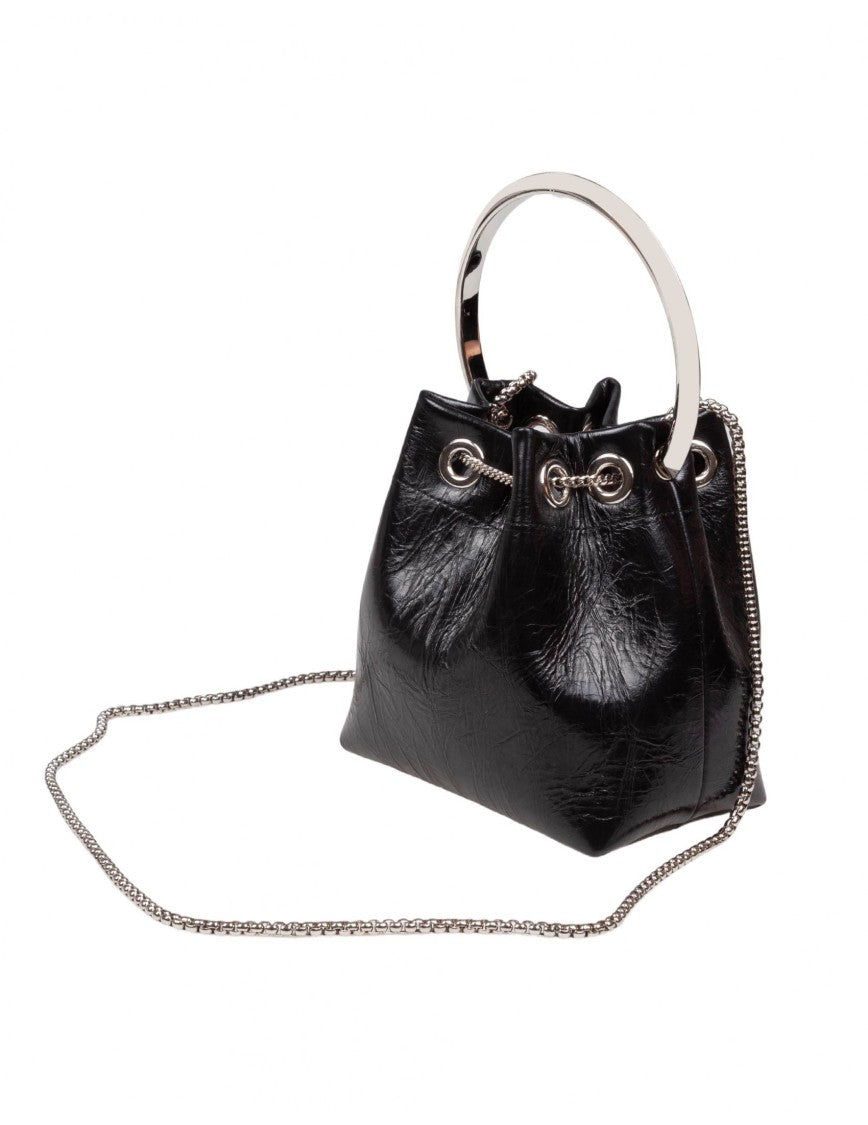 Jimmy Choo Black Bon Bon Tzz Patent Leather Bag