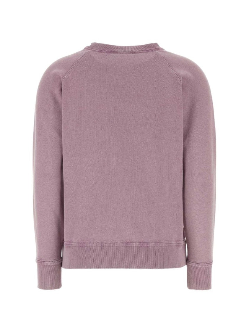 Isabel Marant Étoile Grey Relaxed-Fit Graphic Logo Ribbed Sweater