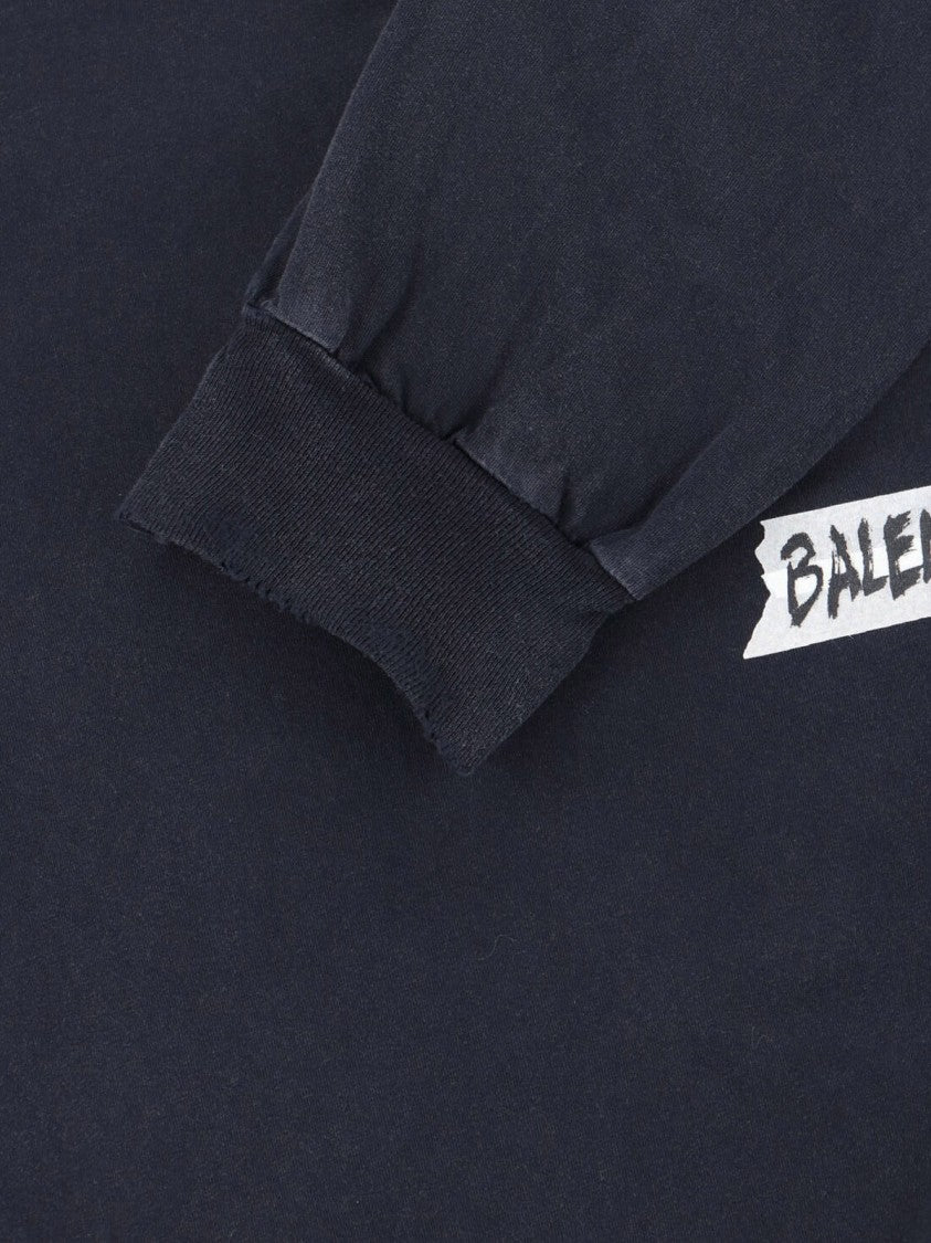 Balenciaga "Masking Tape" Long Sleeve T-Shirt – Black