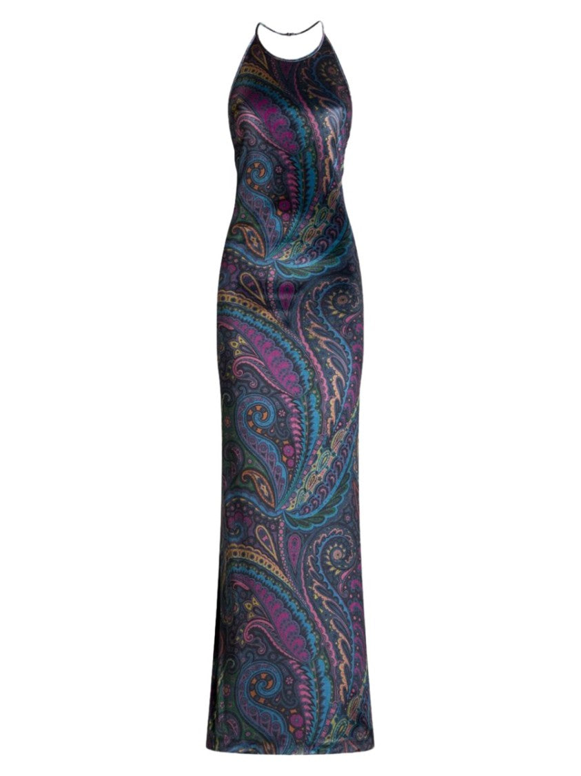 Etro Multicolor Paisley Polyester Maxi Dress