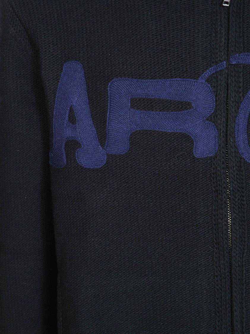 Arte Dark Knit Fabric Graphic Zip-Through Knit