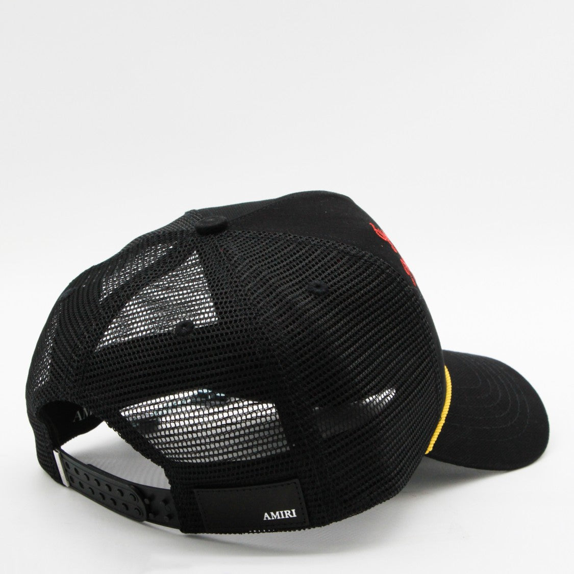 Amiri Black Mesh Trucker Hat With Bold Embroidery