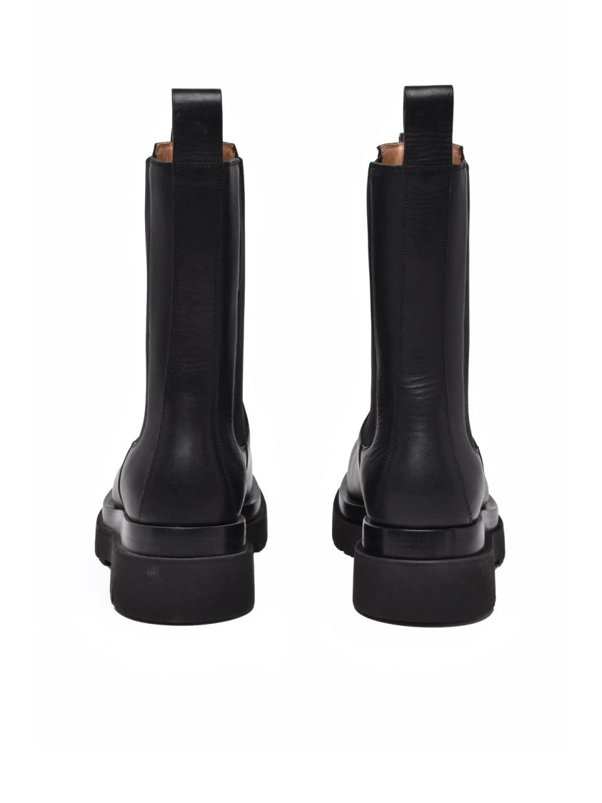 Bottega Veneta Black Smooth Leather High Heel Ankle Boots