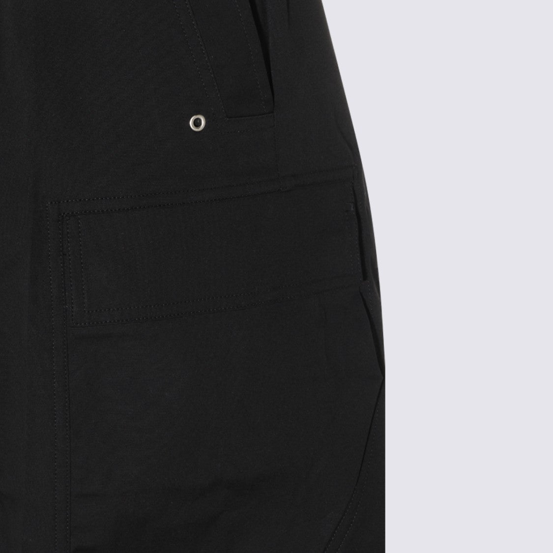 Rick Owens Relaxed Fit Black Trousers With Cargo Pockets And Drawstring Waist