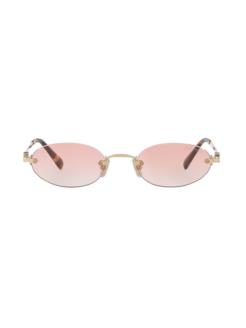 Miu Miu A54s Sole Slim Oval Gold Sunglasses