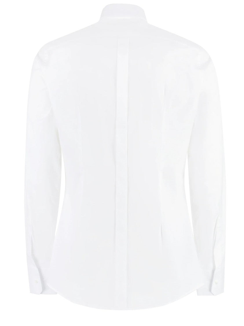 Dolce & Gabbana White Gold Fit Italian Collar Shirt