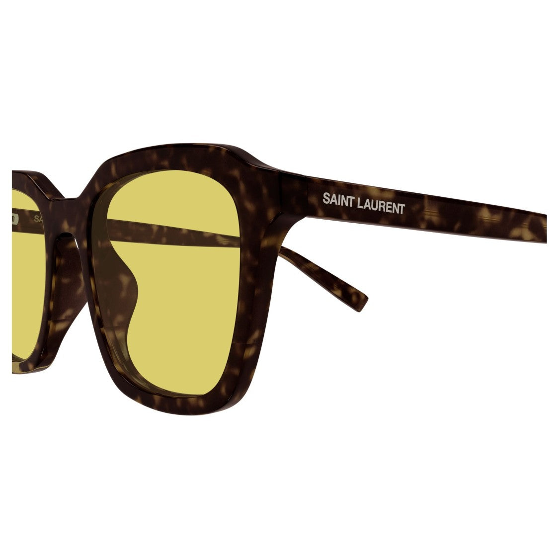 Saint Laurent Bold Square Frame Tortoiseshell Sunglasses