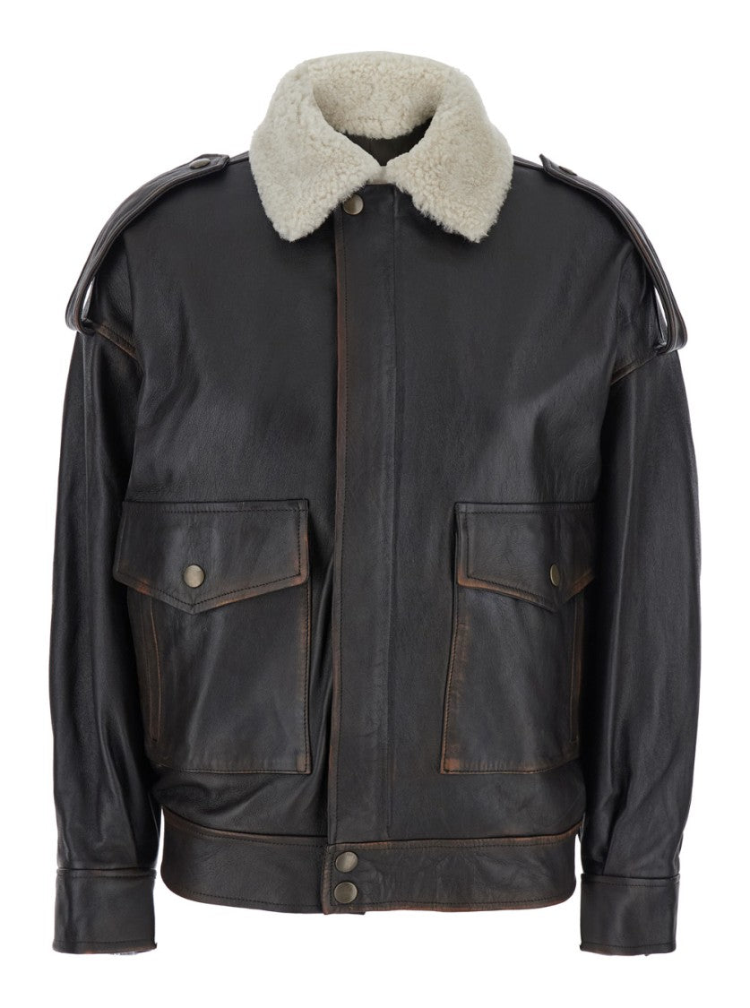 Semi Couture Relaxed Fit Leather Jacket