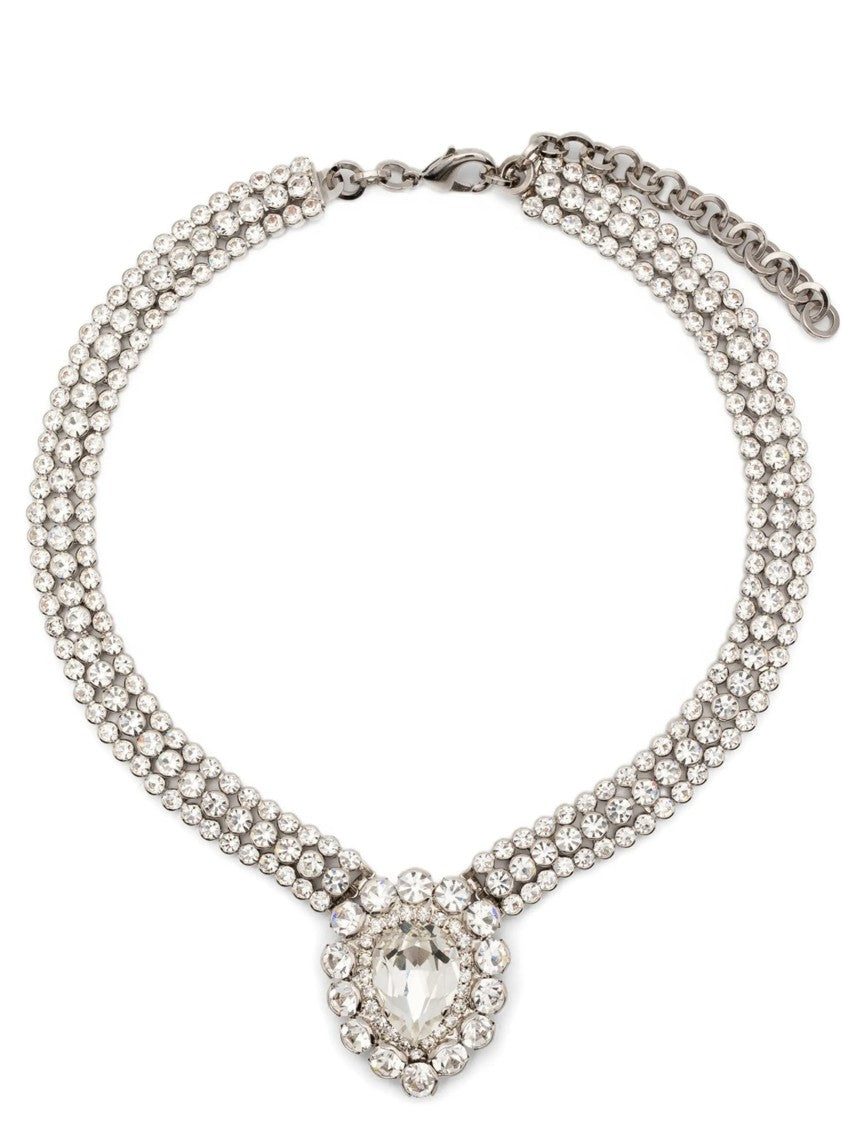 Alessandra Rich Drop Stone Necklace