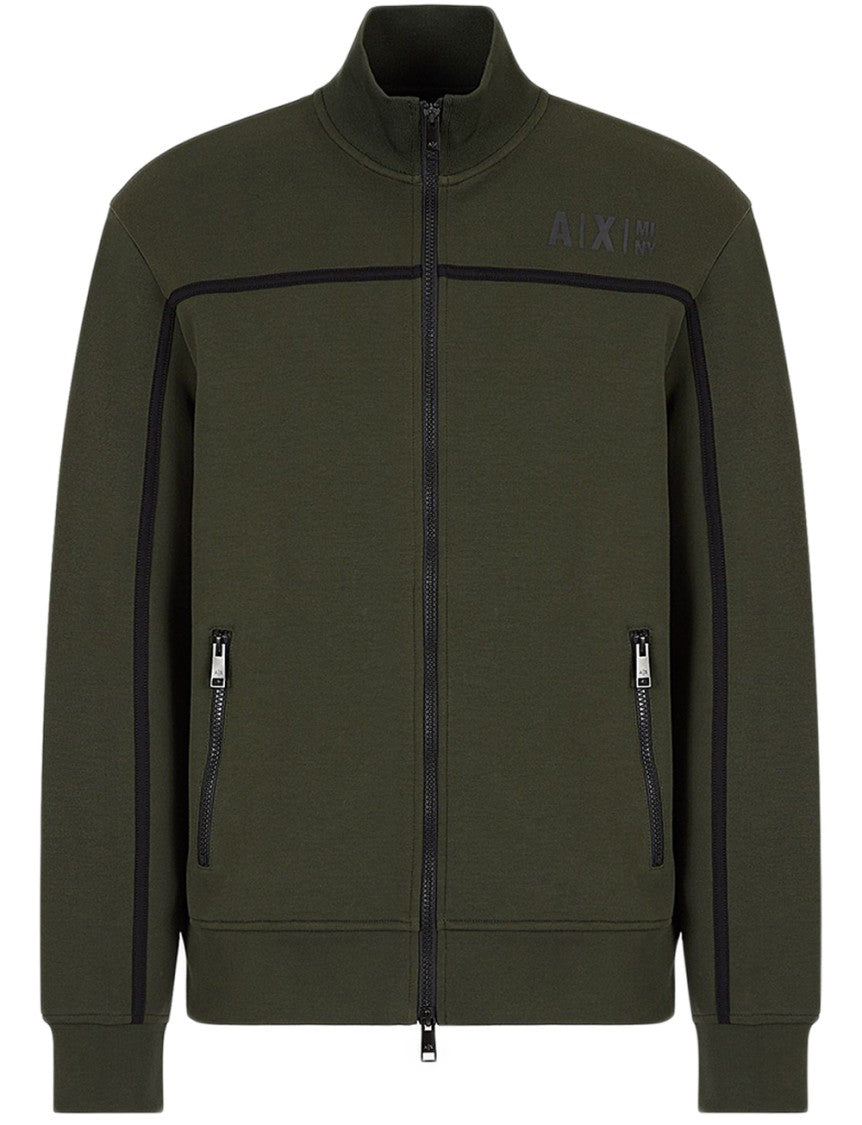 Armani Exchange Green Zip-Up Sweatshirt
