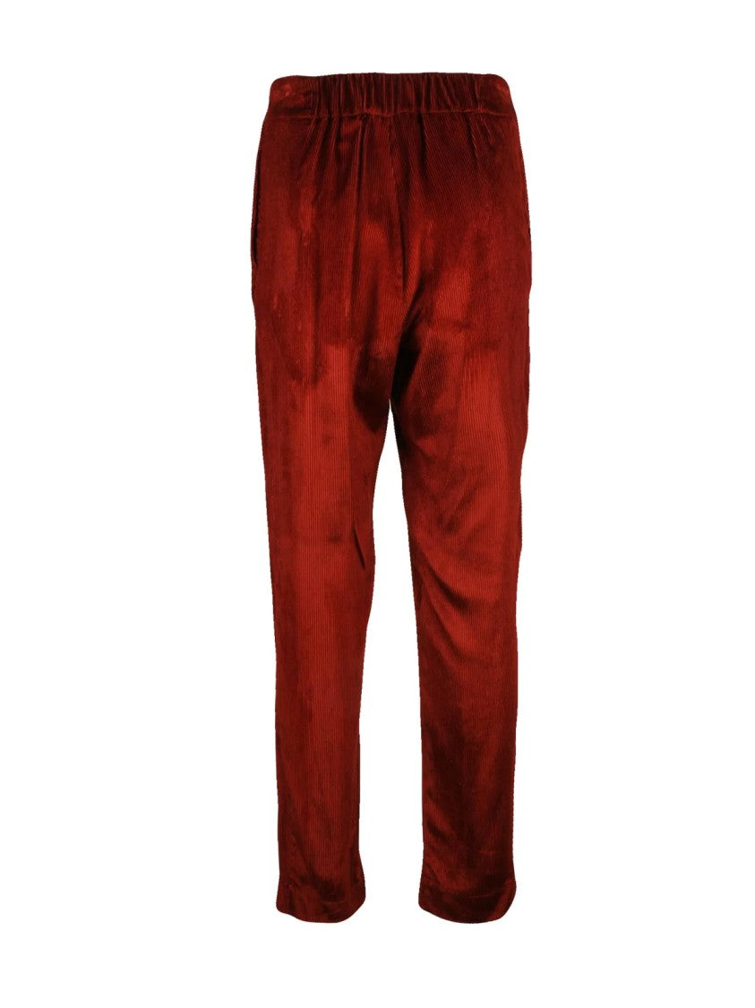 Niu Red Viscose-Blend Tapered Fluid Pants