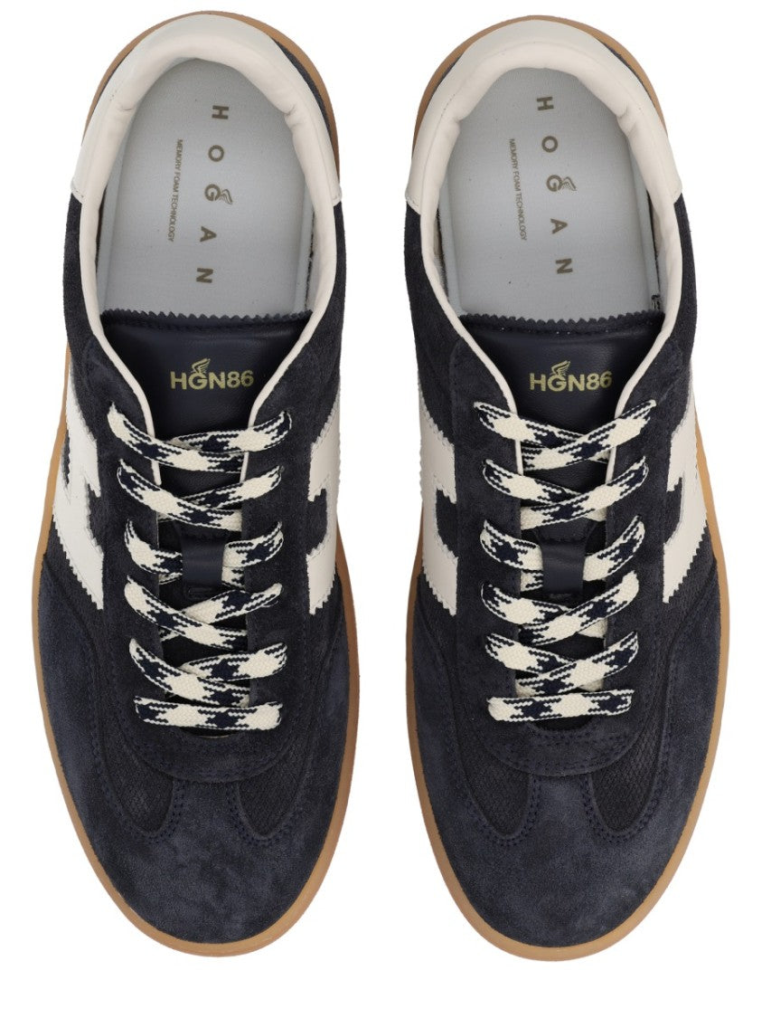 Hogan Navy Suede Leather H Sneakers