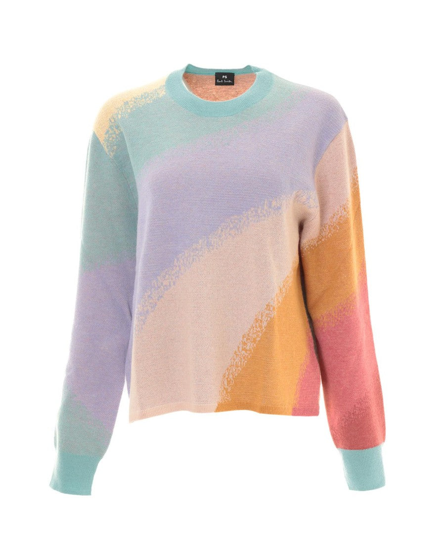 Paul Smith Multicolored Knitted Sweater With Swirl Pattern