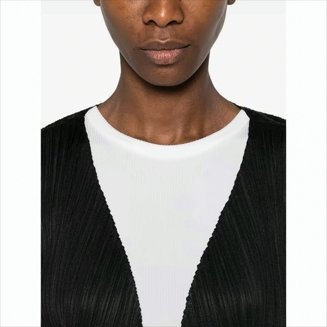 Pleats Please Long Pleated Cardigan With Open-Front Design