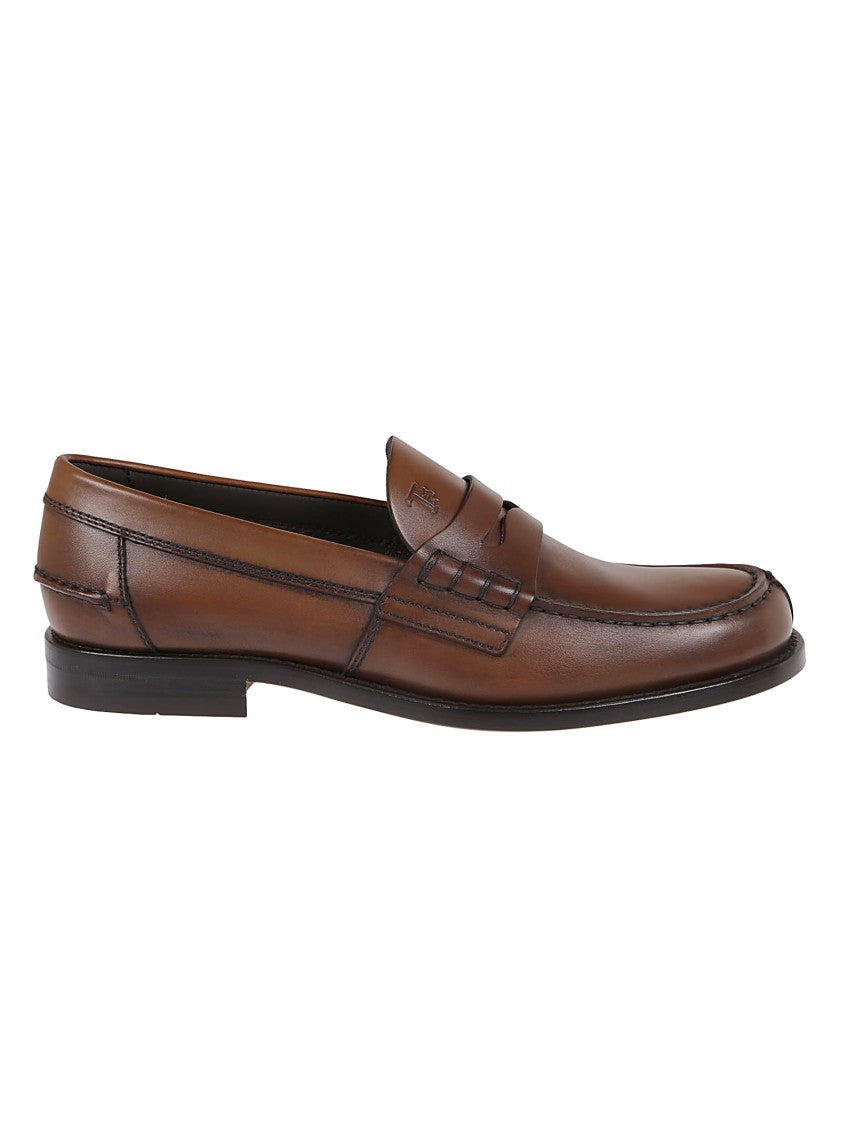 Tod's Brown Leather Moccasin Shoes
