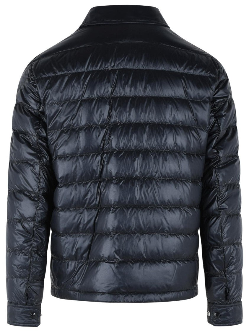 Moncler 'Mourillon' Navy Blue Polyamide Padded Shirt Jacket