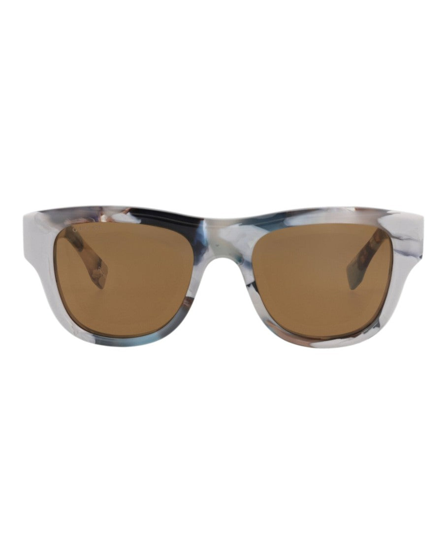 Gucci Square-Frame Sunglasses With Marbled Pattern In Recycled Acetate