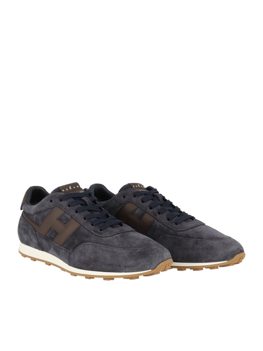 Hogan Grey H699 Suede Low-Top Sneakers