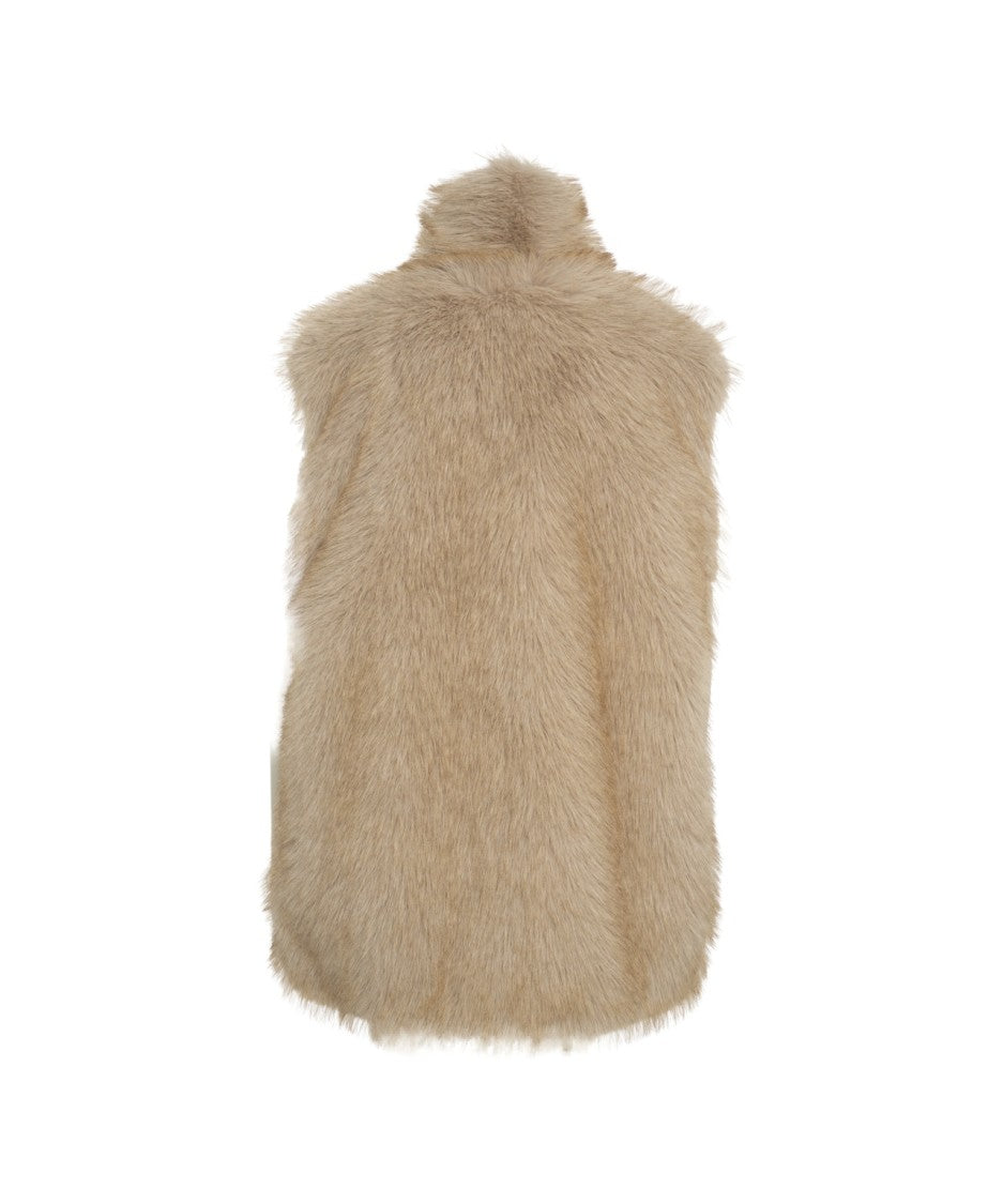 Liu Jo High Collar Sleeveless Faux Fur Gilet