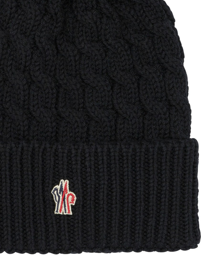 Moncler Grenoble Fitted Wool Beanie With Braided Design