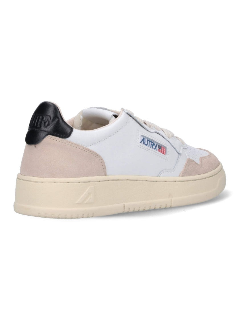 Autry Low-Top Sneakers With Beige Suede Accents