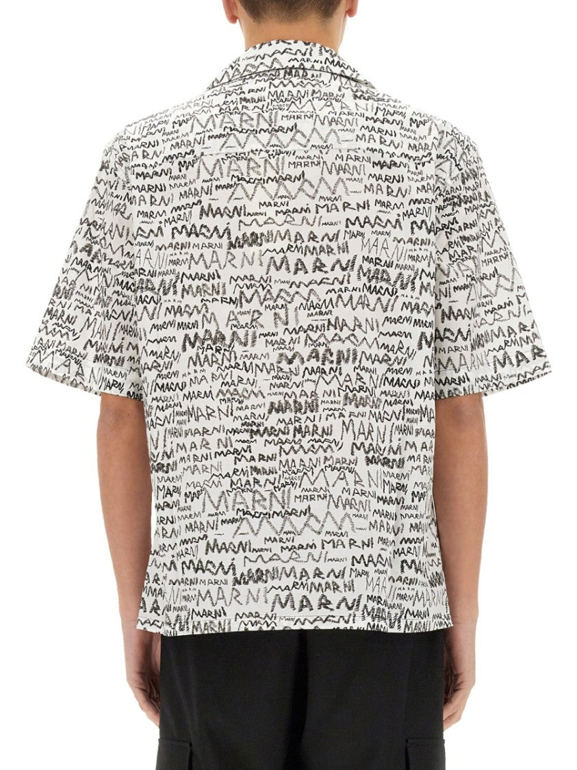 Marni Short-Sleeved Printed Cotton Shirt