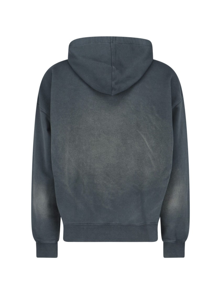 Golden Goose Worn Effect Black Cotton Hoodie
