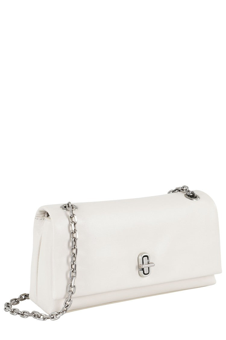 Marc Jacobs White The Dual Chain Mini Swivel Leather Shoulder Bag