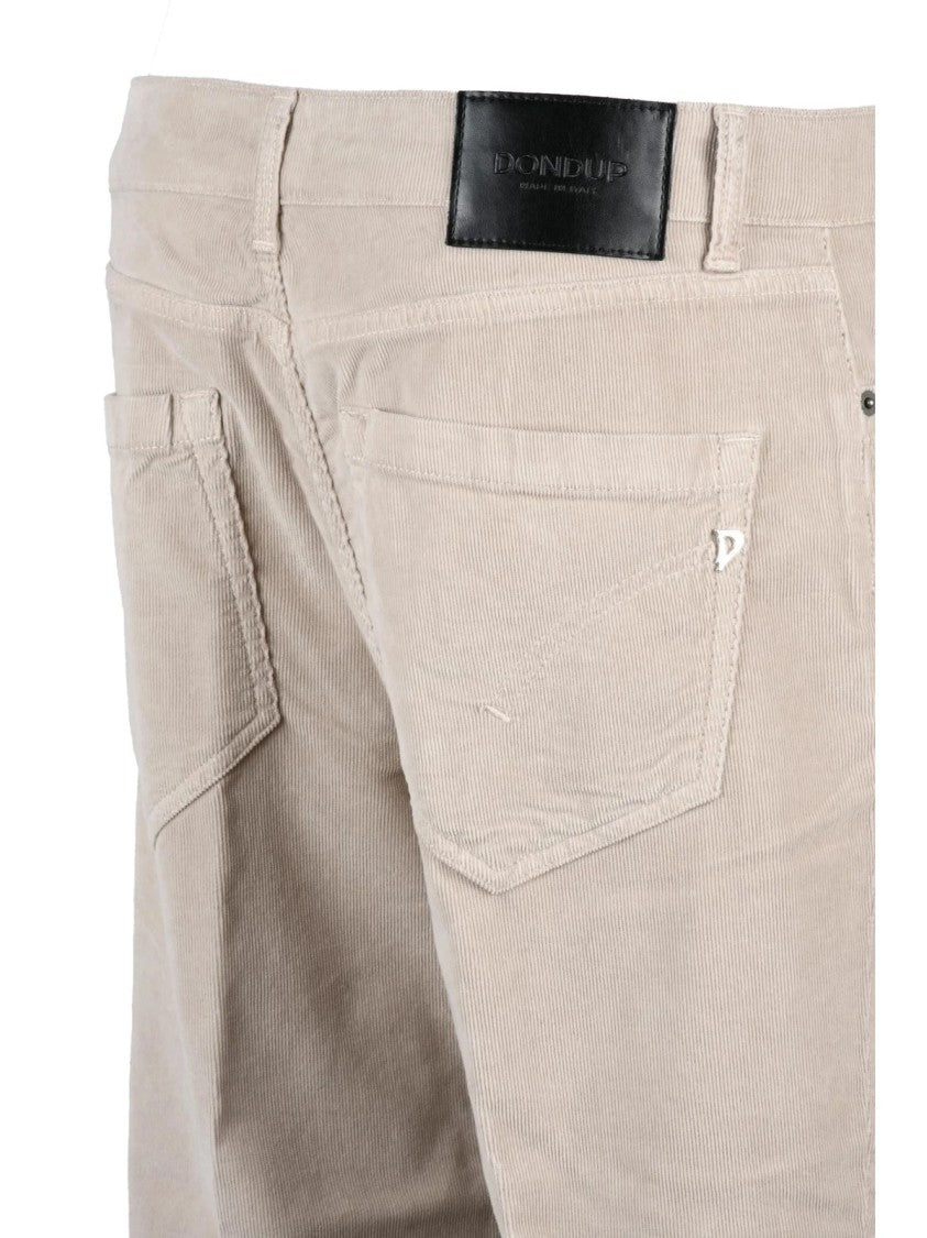 Dondup Beige Koons Corduroy Cotton-Blend Loose-Fit Trousers