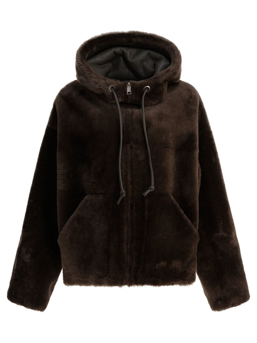 Blancha Hooded Shearling Jacket With Velvety Texture
