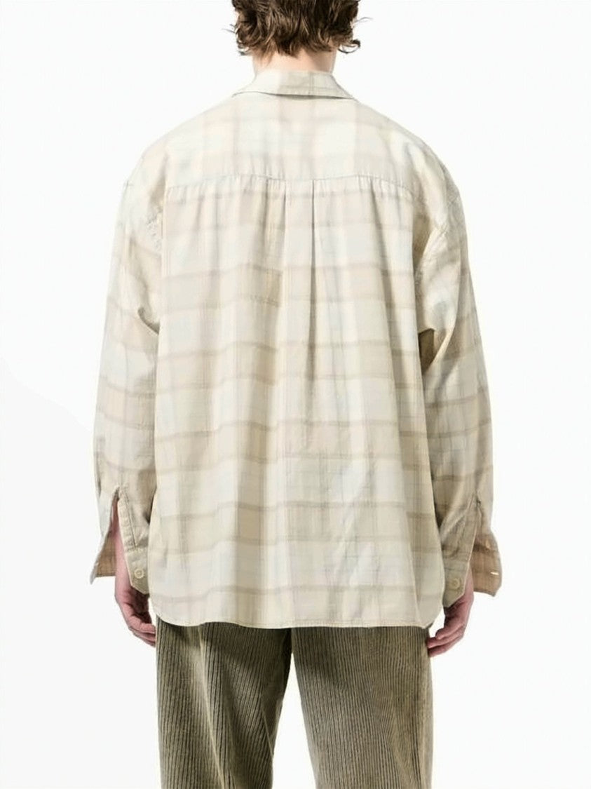Our Legacy Long-Sleeve Oversized Shirt With Subtle Plaid Pattern