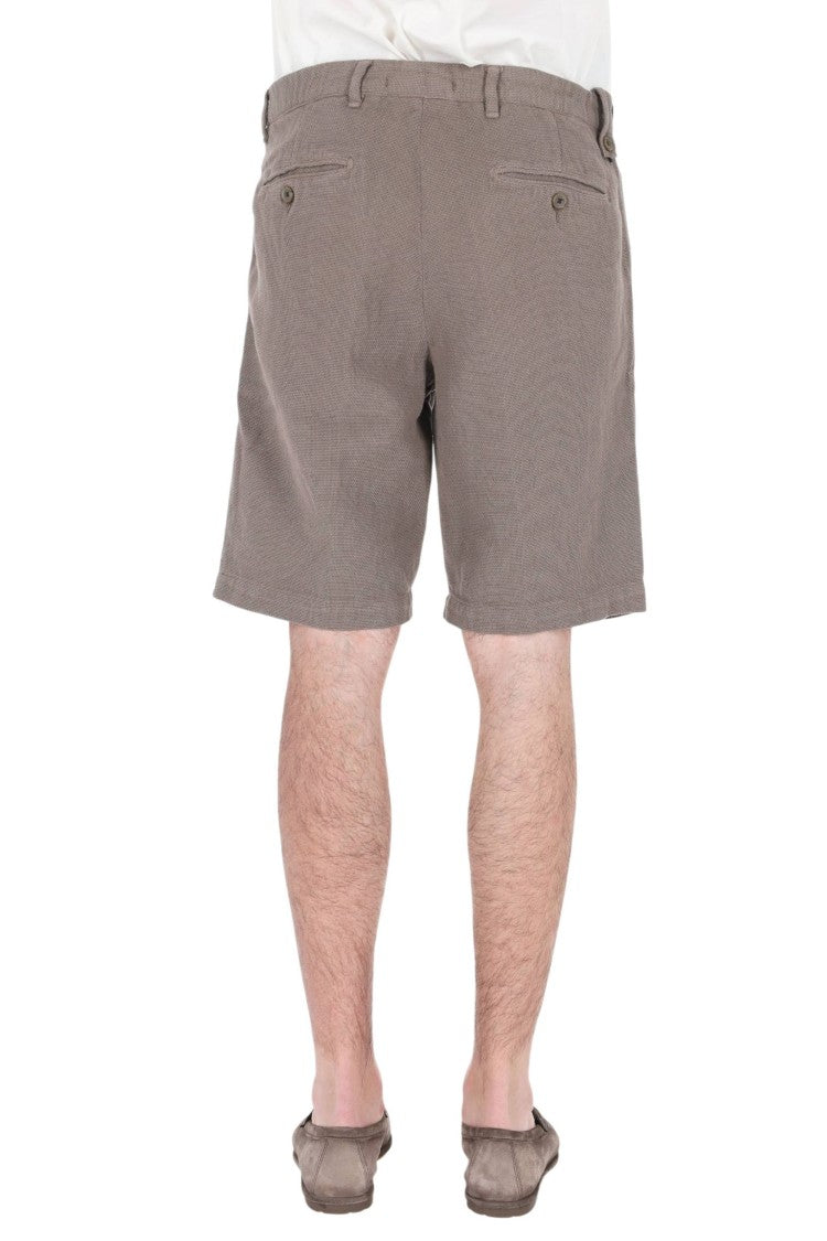 Myths Textured Cotton-Linen Casual Shorts