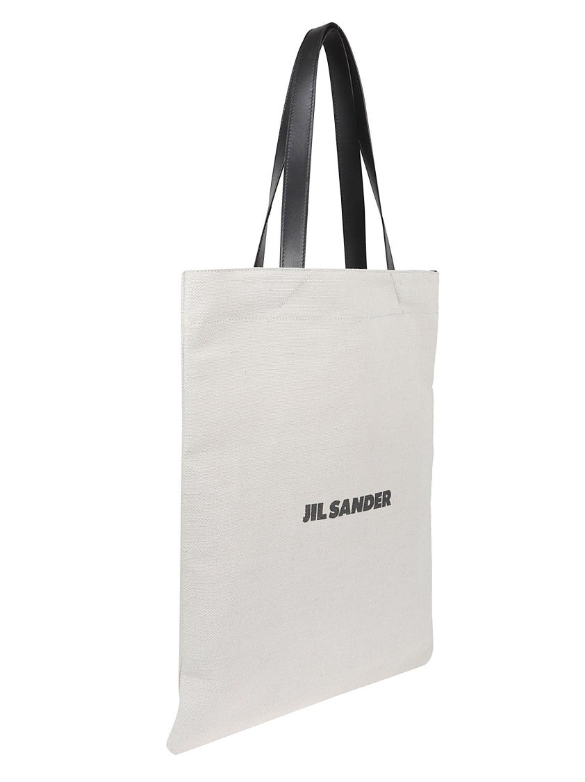 Jil Sander Rectangular Tote Bag With Black Leather Handles