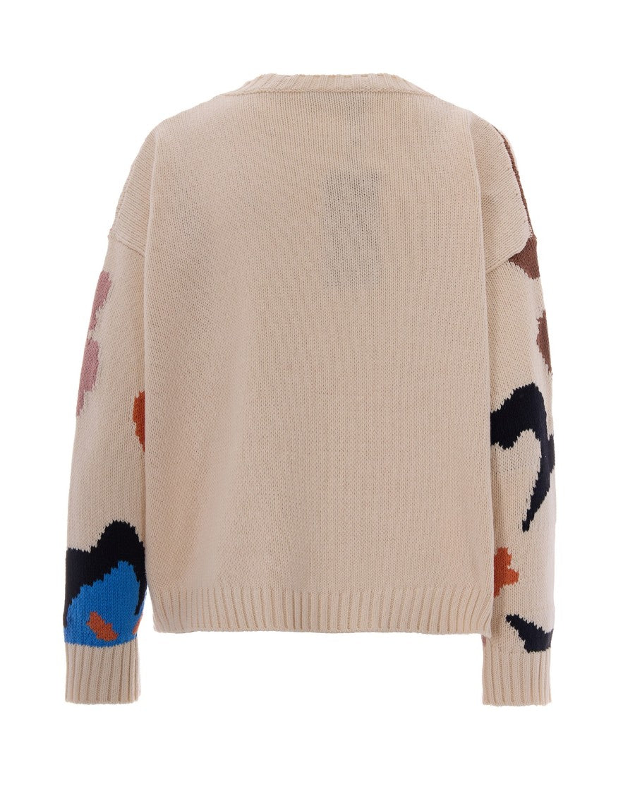 Max Mara Multicolor Floral Crew-Neck