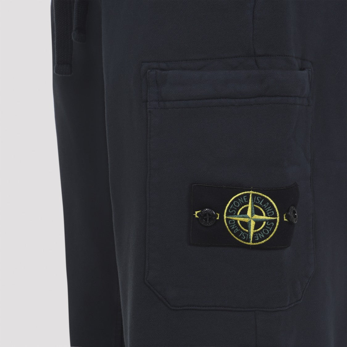 Stone Island Relaxed-Fit Cotton Pants With Cargo Pocket And Ribbed Cuffs