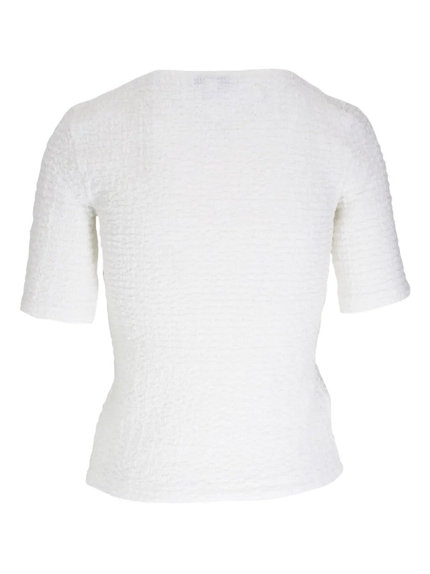 Vince Textured Short Sleeve T-Shirt With V-Neckline