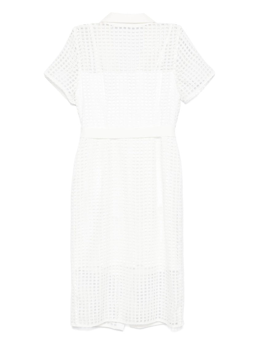 Dkny S/S Grid Lace Midi Dress