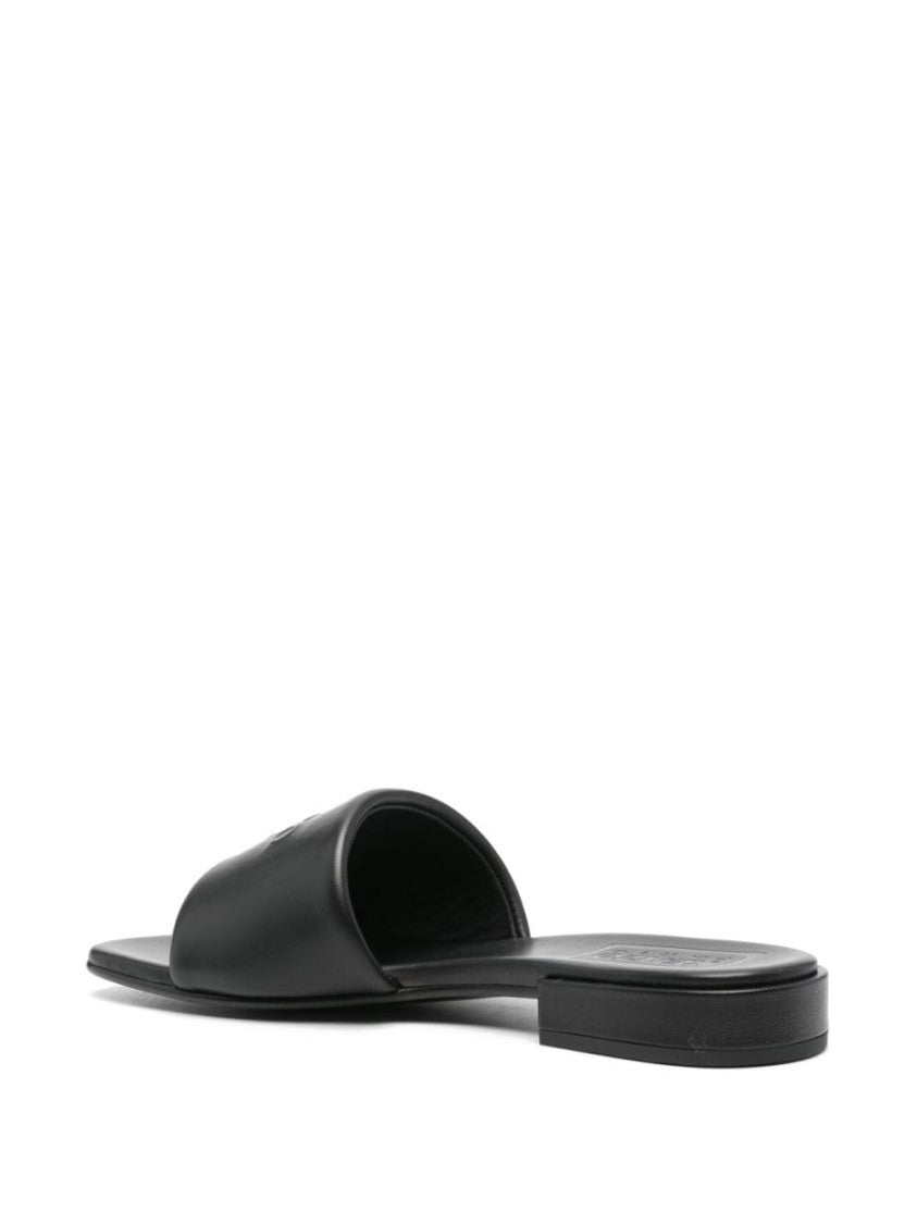 Kenzo Smooth Grain Black Calf Leather Sandals