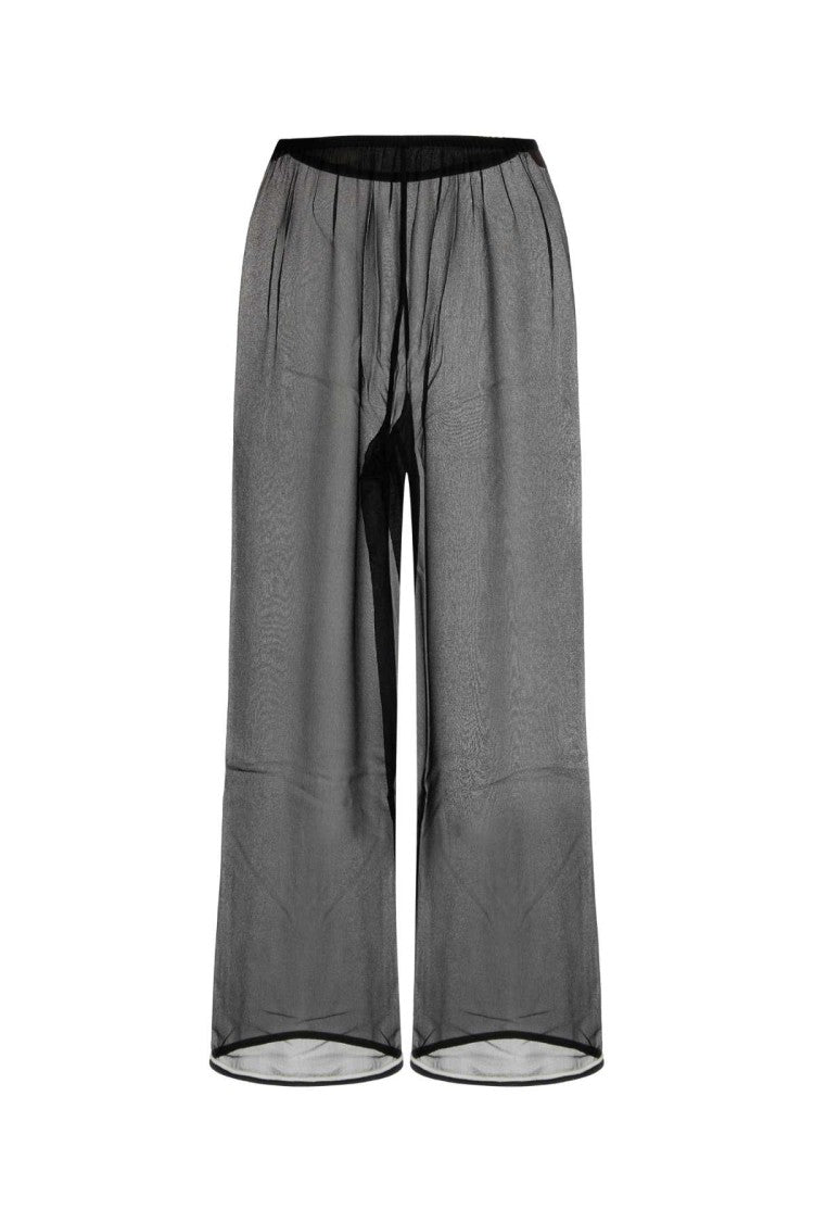 Bode Black Silk Wide-Leg Pant