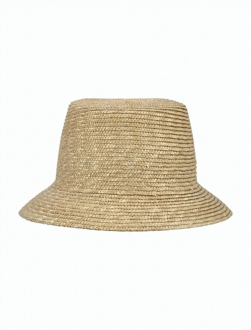Saint Laurent Neutrals Woven Cellulose Downward Sloping Brim Hat