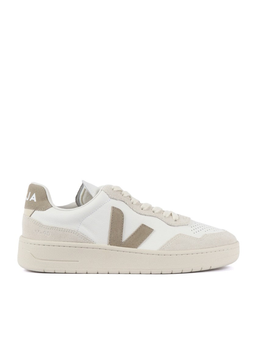 Veja White Taupe Side Logo Sneakers
