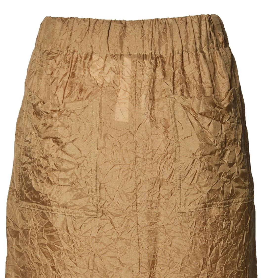 Max Mara Aeroso1234 Long Skirt In Crushed Wool Camel