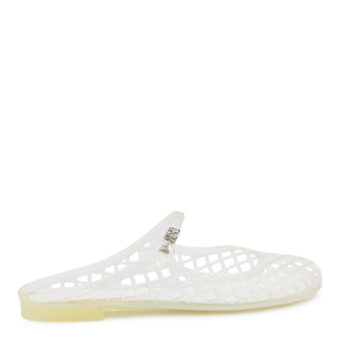 Tory Burch Clear And Silver Flats
