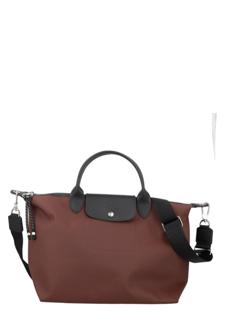 Longchamp Structured Large Polyamide Bag With Dual Handles And Flap Closure