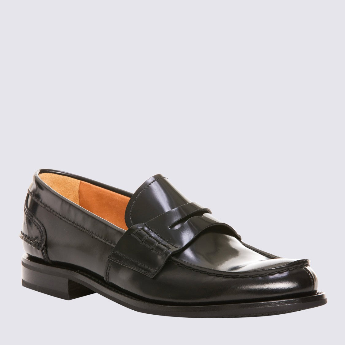 Church's Polished Leather Penny Loafers With Detailed Stitching