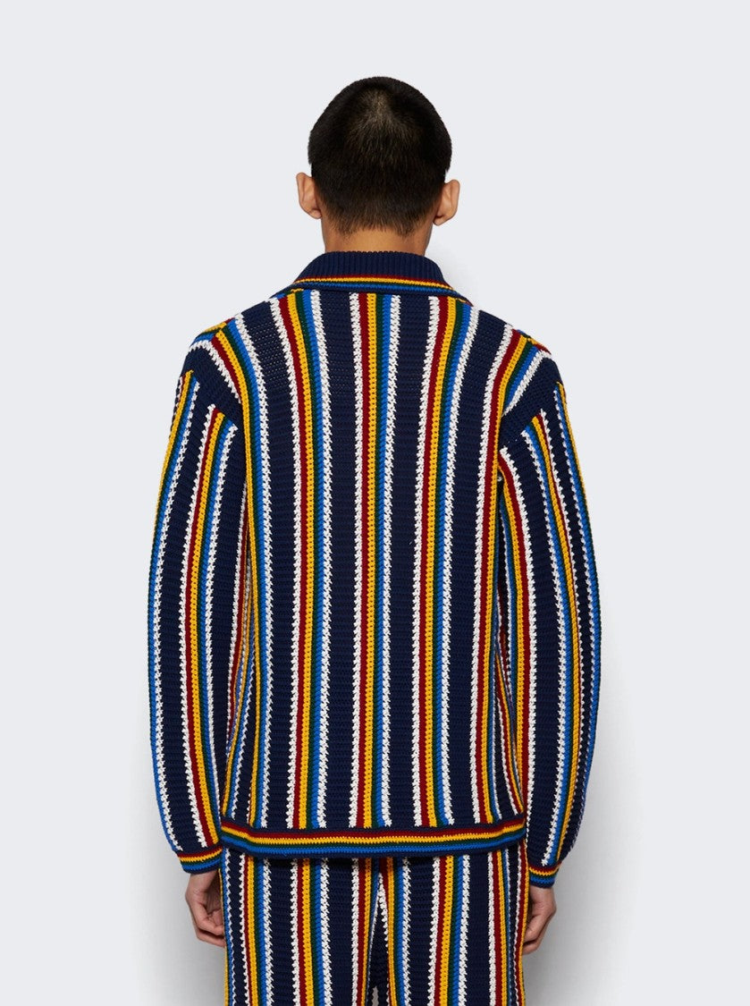 Casablanca Crochet Shacket Navy