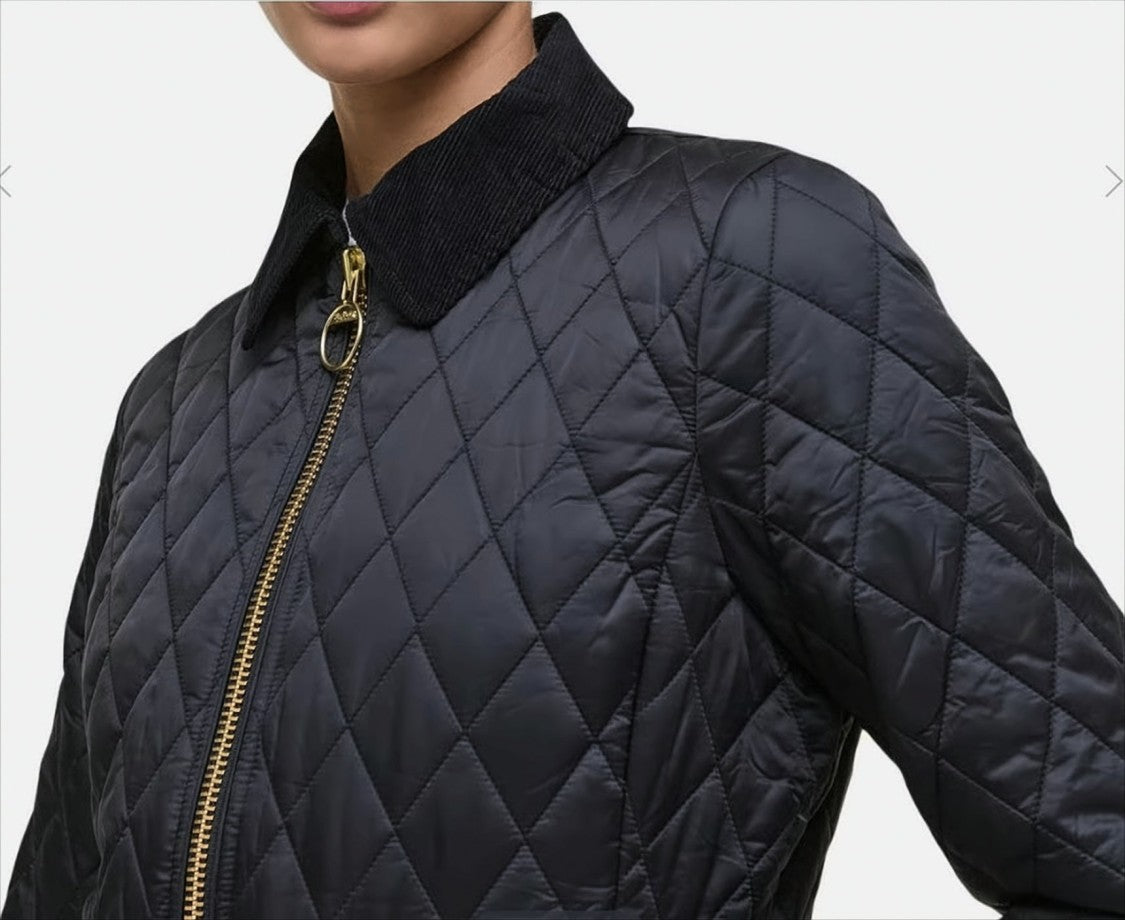 Barbour Fitted Beadnell Quilted Jacket With Corduroy Trim